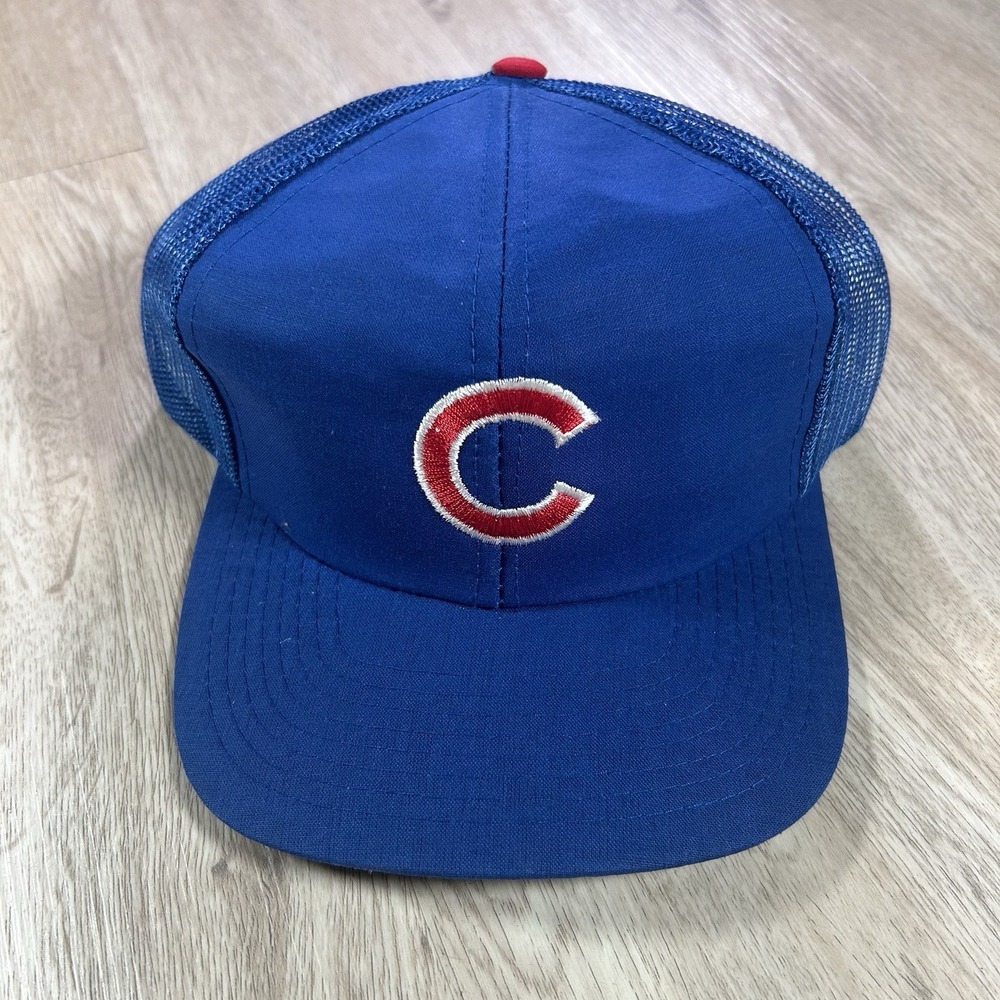 VTG Chicago Cubs Snapback Hat MLB Baseball Twins Blue Trucker Cap